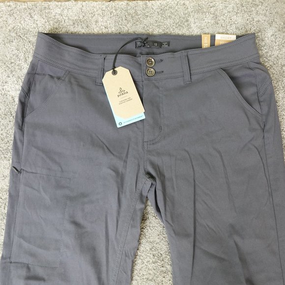 Prana Pants Womens Halle Straight Short Inseam New NWT Coal Gray Grey Hiking - Picture 2 of 7
